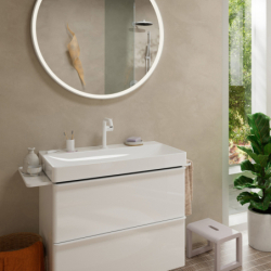 Jednouchwytowa bateria umywalkowa 150 Fine CoolStart z kompletem odpływowym Push-Open Biały Matowy Tecturis S HANSGROHE 73342700