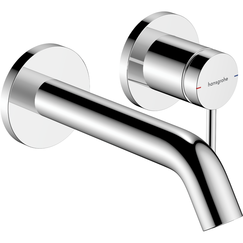 Jednouchwytowa bateria umywalkowa EcoSmart+ z wylewką 16,5 cm, ścienna, podtynkowa Chrom Tecturis S HANSGROHE 73350000