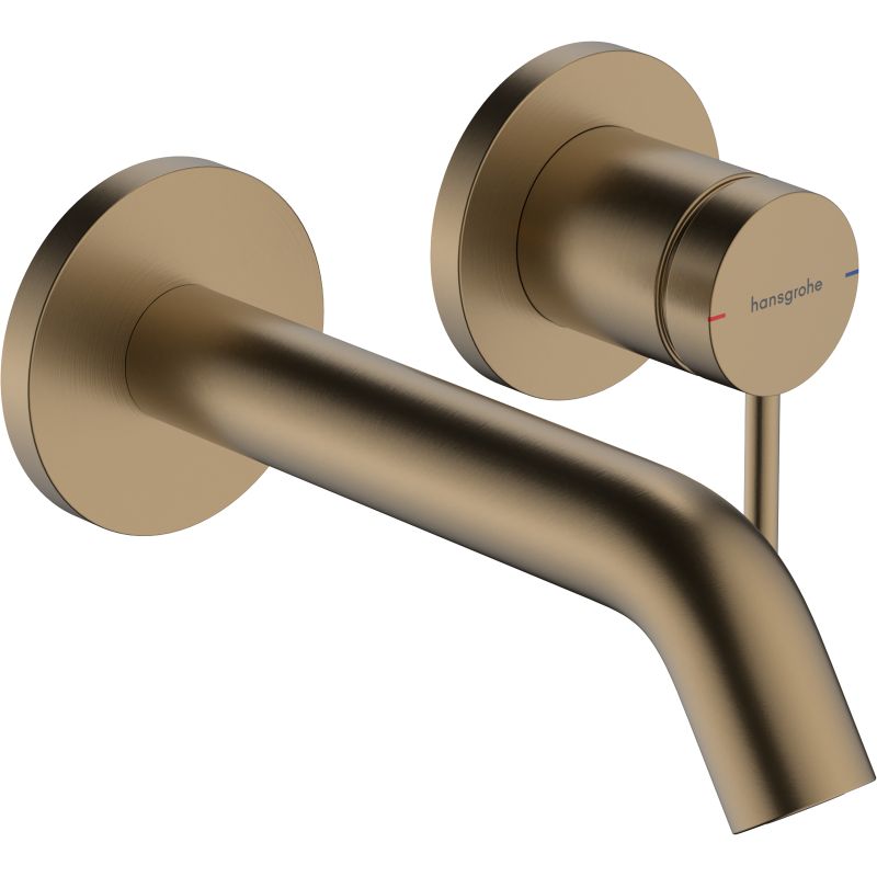 Bateria umywalkowa EcoSmart+ z wylewką 16,5 cm, ścienna, podtynkowa Brąz Szczotkowany Tecturis S HANSGROHE 73350140