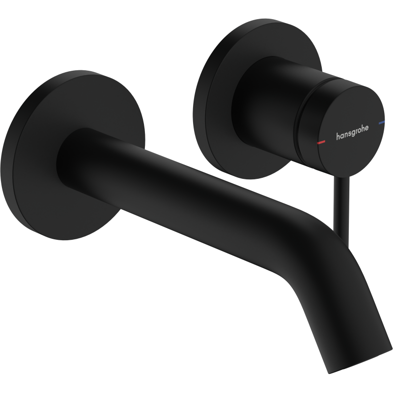 Jednouchwytowa bateria umywalkowa EcoSmart+ z wylewką 16,5 cm, ścienna, podtynkowa Czarny Matowy Tecturis S HANSGROHE 73350670