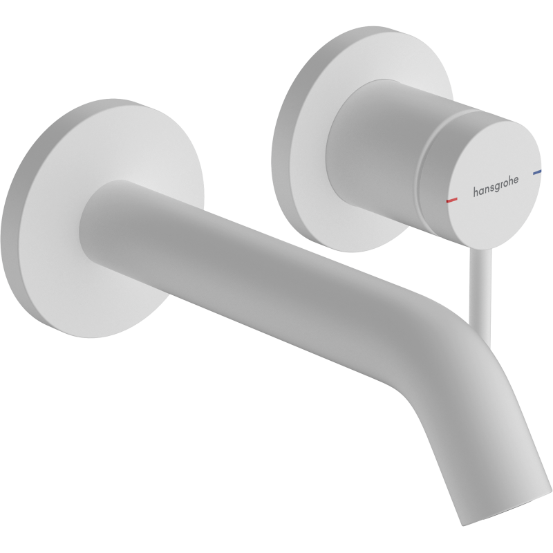 Jednouchwytowa bateria umywalkowa EcoSmart+ z wylewką 16,5 cm, ścienna, podtynkowa Biały Matowy Tecturis S HANSGROHE 73350700