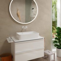 Jednouchwytowa bateria umywalkowa EcoSmart+ z wylewką 16,5 cm, ścienna, podtynkowa Biały Matowy Tecturis S HANSGROHE 73350700