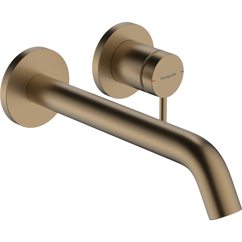 Bateria umywalkowa EcoSmart+ z wylewką 22,5 cm, ścienna, podtynkowa Brąz Szczotkowany Tecturis S HANSGROHE 73351140