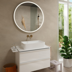 Bateria umywalkowa EcoSmart+ z wylewką 22,5 cm, ścienna, podtynkowa Brąz Szczotkowany Tecturis S HANSGROHE 73351140