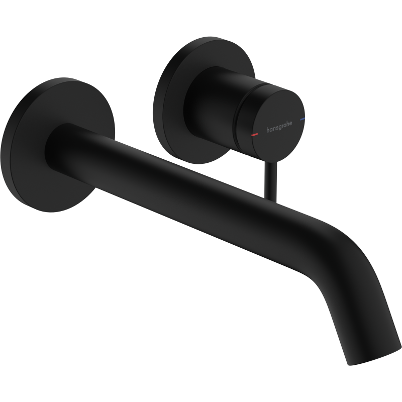 Jednouchwytowa bateria umywalkowa EcoSmart+ z wylewką 22,5 cm, ścienna, podtynkowa Czarny Matowy Tecturis S HANSGROHE 73351670