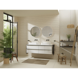 Jednouchwytowa bateria umywalkowa EcoSmart+ z wylewką 22,5 cm, ścienna, podtynkowa Czarny Matowy Tecturis S HANSGROHE 73351670