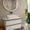 Jednouchwytowa bateria umywalkowa EcoSmart+ z wylewką 22,5 cm, ścienna, podtynkowa Czarny Matowy Tecturis S HANSGROHE 73351670