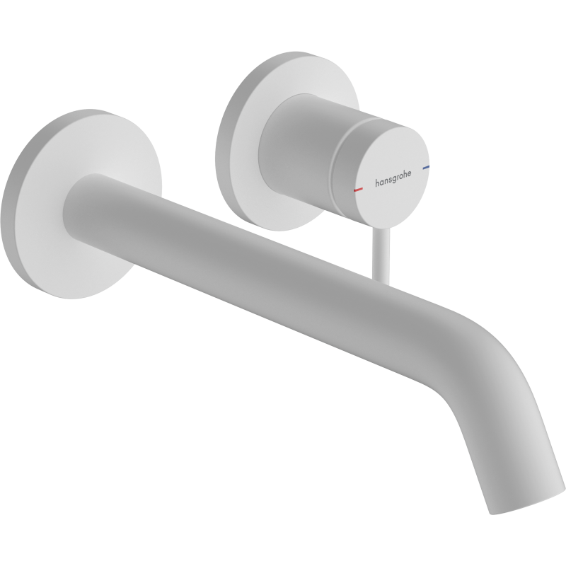 Jednouchwytowa bateria umywalkowa EcoSmart+ z wylewką 22,5 cm, ścienna, podtynkowa Biały Matowy Tecturis S HANSGROHE 73351700