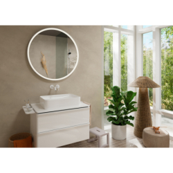 Jednouchwytowa bateria umywalkowa EcoSmart+ z wylewką 22,5 cm, ścienna, podtynkowa Biały Matowy Tecturis S HANSGROHE 73351700