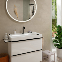 2-otworowa bateria umywalkowa 150 CoolStart Ecosmart+ z niezamykanym kpl. odpływowym Czarny Matowy Tecturis S HANSGROHE 73353670