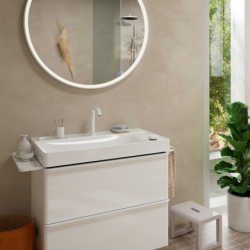 2-otworowa bateria umywalkowa 150 CoolStart Ecosmart+ z niezamykanym kpl. odpływowym Biały Matowy Tecturis S HANSGROHE 73353700