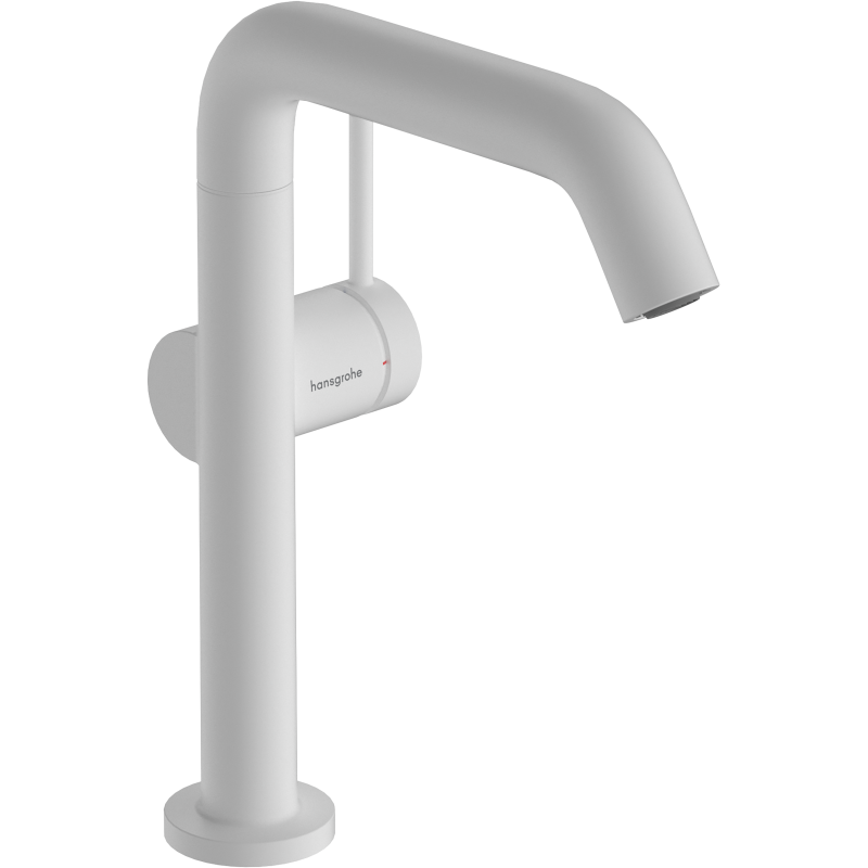 Bateria umywalkowa 210 Fine CoolStart z obrotową wylewką i kpl odpływowym Push-Open Biały Matowy Tecturis S HANSGROHE 73364700