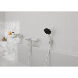 Jednouchwytowa bateria wannowa, natynkowa Biały Matowy Tecturis E HANSGROHE 73420700