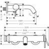 Jednouchwytowa bateria wannowa, natynkowa Chrom Tecturis S HANSGROHE 73422000