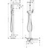 Jednouchwytowa bateria wannowa, wolnostojąca Chrom Tecturis S HANSGROHE 73440000