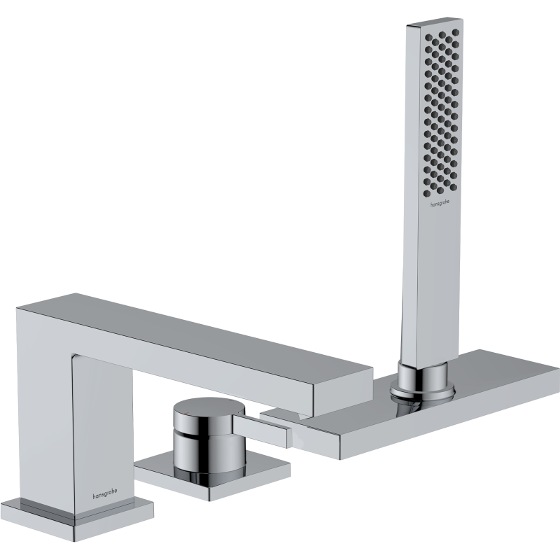 3-otworowa jednouchwytowa bateria na brzeg wanny, sBox Chrom Tecturis E HANSGROHE 73443000