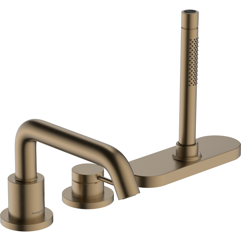 3-otworowa jednouchwytowa bateria na brzeg wanny, sBox Brąz Szczotkowany Tecturis S HANSGROHE 73447140