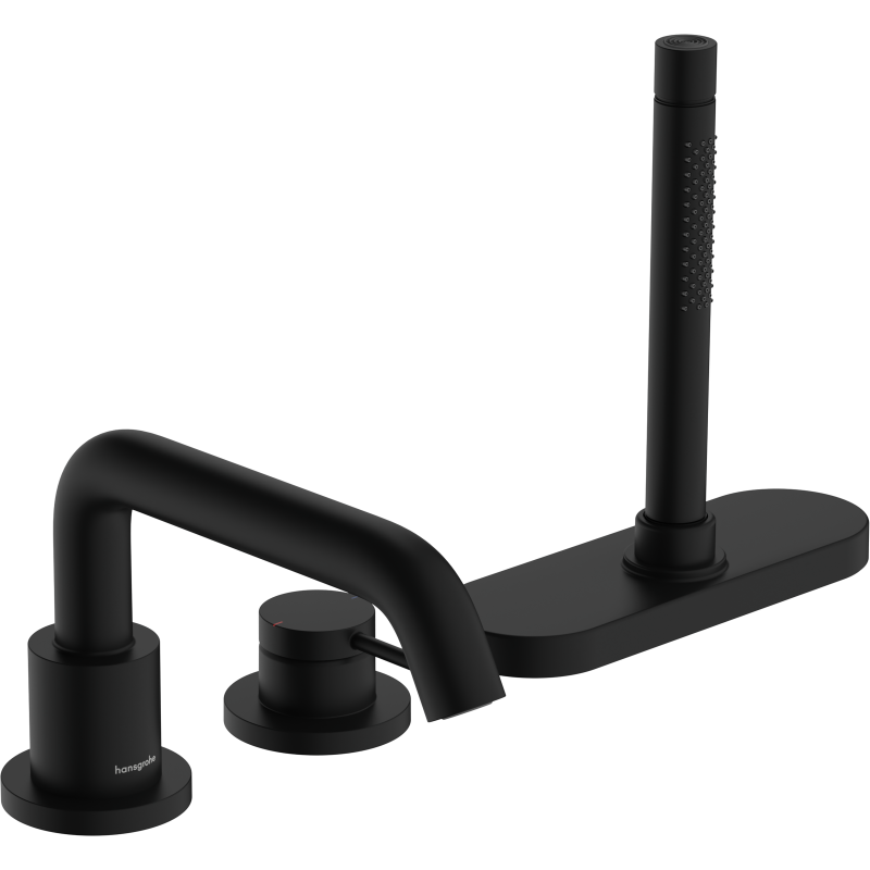 3-otworowa jednouchwytowa bateria na brzeg wanny, sBox Czarny Matowy Tecturis S HANSGROHE 73447670