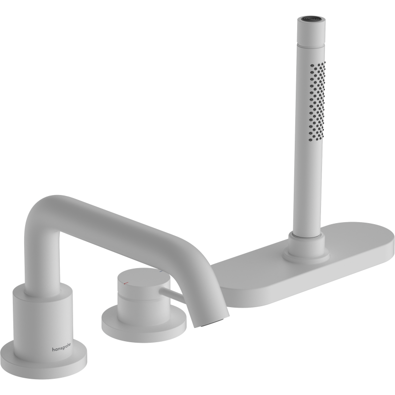3-otworowa jednouchwytowa bateria na brzeg wanny, sBox Biały Matowy Tecturis S HANSGROHE 73447700