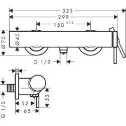 Jednouchwytowa bateria prysznicowa, natynkowa Czarny Matowy Tecturis S HANSGROHE 73622670