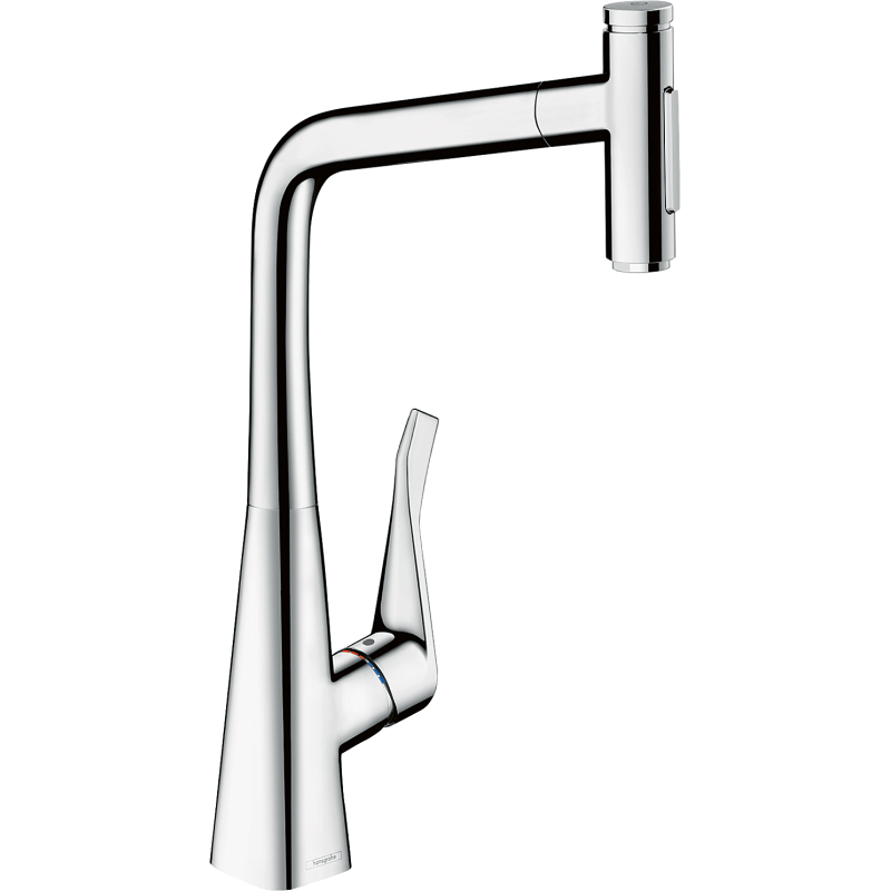 Jednouchwytowa bateria kuchenna 320, wyciągana wylewka, 2jet, sBox Chrom Metris Select M71 HANSGROHE 73816000