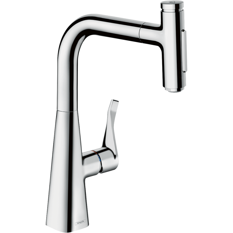 Jednouchwytowa bateria kuchenna 240, wyciągana wylewka, 2jet, sBox Chrom Metris Select M71 HANSGROHE 73817000