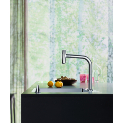 2-otworowa jednouchwytowa bateria kuchenna 200 z wyciąganą wylewką, 2jet, sBox Chrom Metris Select M71 HANSGROHE 73818000