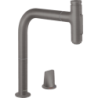 2-otworowa Bateria kuchenna 200 z wyciąganą wylewką, 2jet, sBox Czarny Chrom Szczotkowany Metris Select M71 HANSGROHE 73818340