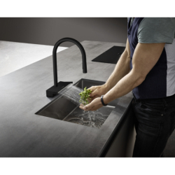Jednouchwytowa bateria kuchenna 170, wyciągana wylewka, 3jet, sBox Czarny Matowy Aquno Select M81 HANSGROHE 73831670