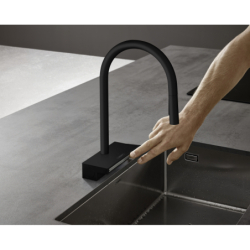 Jednouchwytowa bateria kuchenna 170, wyciągana wylewka, 3jet, sBox Czarny Matowy Aquno Select M81 HANSGROHE 73831670