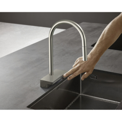Jednouchwytowa bateria kuchenna 170, wyciągana wylewka, 3jet, sBox Stal Szlachetna Finish Aquno Select M81 HANSGROHE 73831800