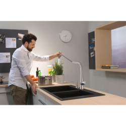 Jednouchwytowa bateria kuchenna 300, wyciągana wylewka, 2jet, sBox Chrom Talis Select M51 HANSGROHE 73867000