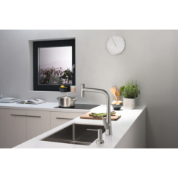Jednouchwytowa bateria kuchenna 300, wyciągana wylewka, 2jet, sBox Stal Szlachetna Finish Talis Select M51 HANSGROHE 73867800