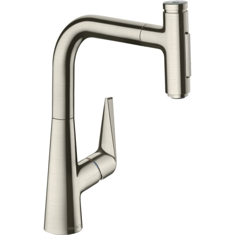 Jednouchwytowa bateria kuchenna 220, wyciągana wylewka, 2jet, sBox Stal Szlachetna Finish Talis Select M51 HANSGROHE 73868800