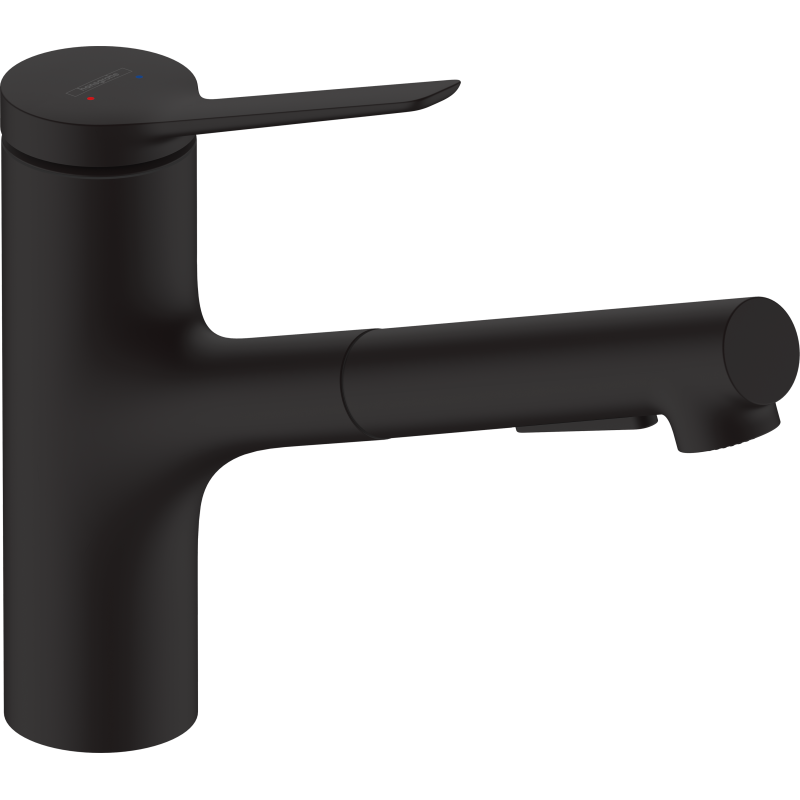 Jednouchwytowa bateria kuchenna 150, wyciągana wylewka, 2jet Czarny Matowy Zesis M33 HANSGROHE 74800670