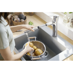 Jednouchwytowa bateria kuchenna 160, wyciągana wylewka, 2jet Chrom Zesis M33 HANSGROHE 74801000