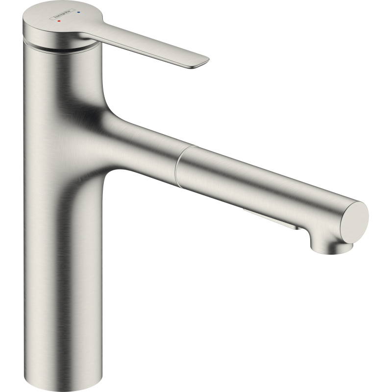 Jednouchwytowa bateria kuchenna 160, wyciągana wylewka, 2jet Stal Szlachetna Finish Zesis M33 HANSGROHE 74801800