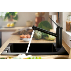 Jednouchwytowa bateria kuchenna 150, 1jet Czarny Matowy Zesis M33 HANSGROHE 74802670
