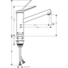 Jednouchwytowa bateria kuchenna 160, do instalacji przed oknem, 1jet Chrom Zesis M33 HANSGROHE 74805000