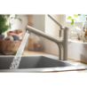 Jednouchwytowa bateria kuchenna 150, metalowa wyciągana wylewka, 2jet Stal Szlachetna Finish Zesis M33 HANSGROHE 74820800