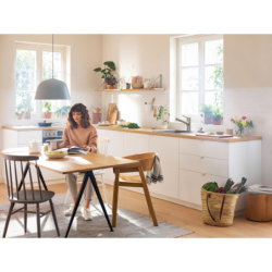 Jednouchwytowa bateria kuchenna 150, metalowa wyciągana wylewka, 2jet, sBox Stal Szlachetna Finish Zesis M33 HANSGROHE 74821800