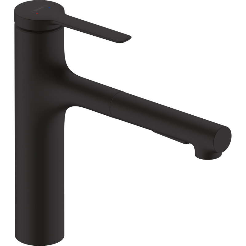 Jednouchwytowa bateria kuchenna 160, metalowa wyciągana wylewka, 2jet Czarny Matowy Zesis M33 HANSGROHE 74822670
