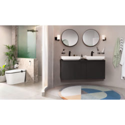 Jednouchwytowa bateria umywalkowa 110 CoolStart z kompletem odpływowym z cięgłem Czarny Matowy Vivenis HANSGROHE 75023670