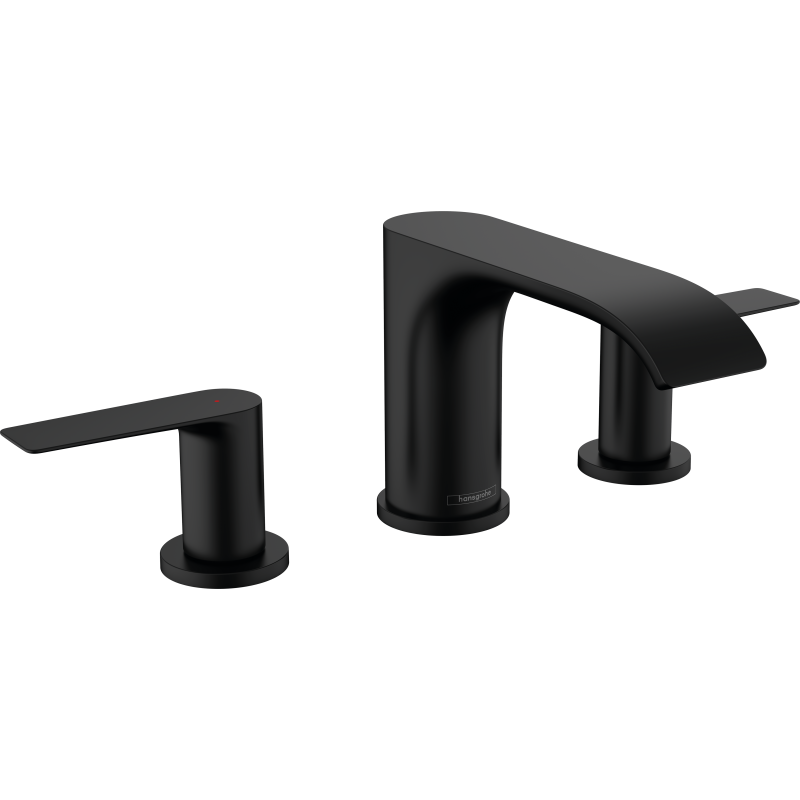 3-otworowa bateria umywalkowa 90 z kompletem odpływowym z cięgłem Czarny Matowy Vivenis HANSGROHE 75033670