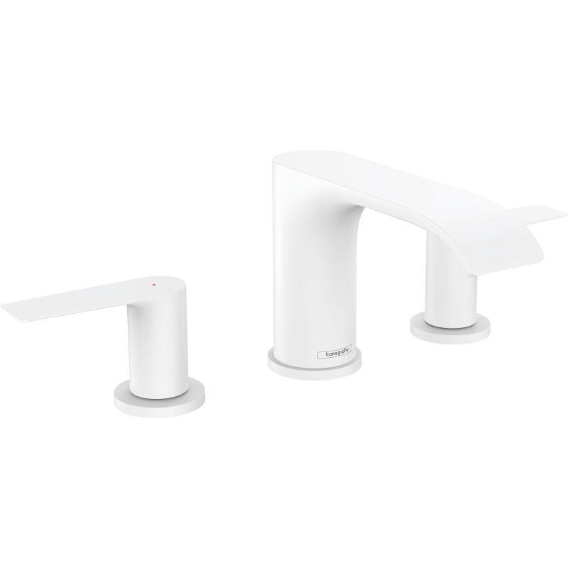 3-otworowa bateria umywalkowa 90 z kompletem odpływowym z cięgłem Biały Matowy Vivenis HANSGROHE 75033700