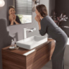 Jednouchwytowa bateria umywalkowa 250 do umywalek nablatowych z kpl odpływowym z cięgłem Biały Matowy Vivenis HANSGROHE 75040700