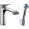 Jednouchwytowa bateria umywalkowa 110 z główką Bidette i wężem 160 cm, kpl odpływowy Push-Open Chrom Vivenis HANSGROHE 75210000