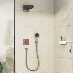 Bateria z mieszaczem do 2 odbiorników, podtynkowa Brąz Szczotkowany DuoTurn Q HANSGROHE 75414140
