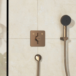 Bateria z mieszaczem do 2 odbiorników, podtynkowa Brąz Szczotkowany DuoTurn Q HANSGROHE 75414140