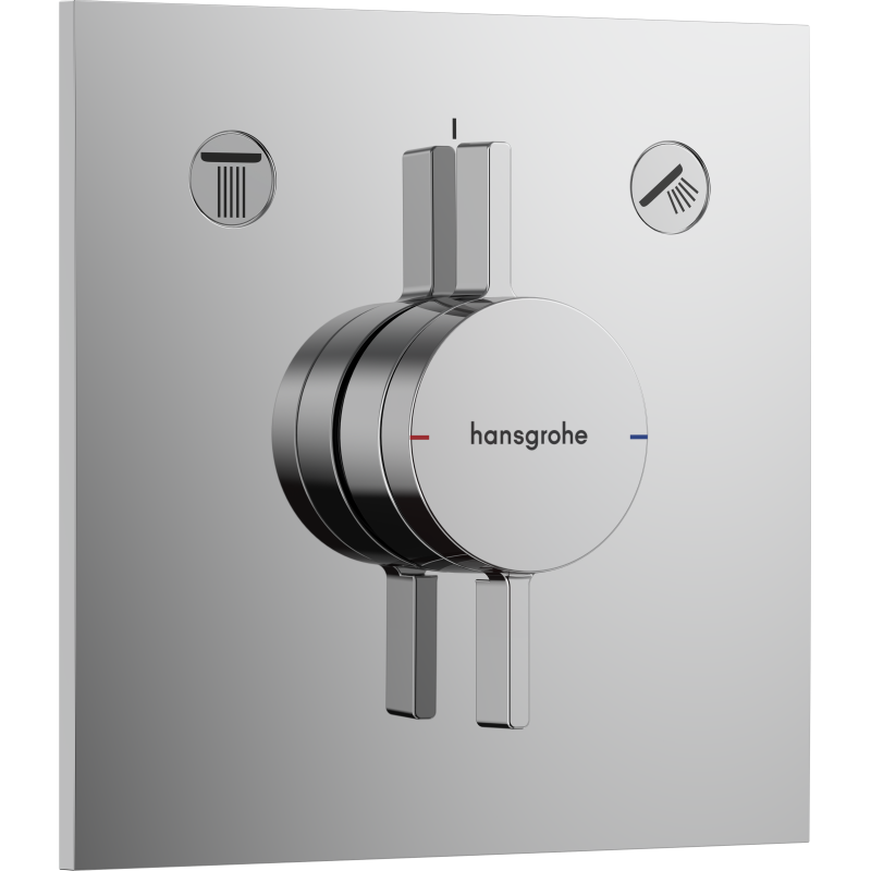 Bateria z mieszaczem do 2 odbiorników, podtynkowa Chrom DuoTurn E HANSGROHE 75417000